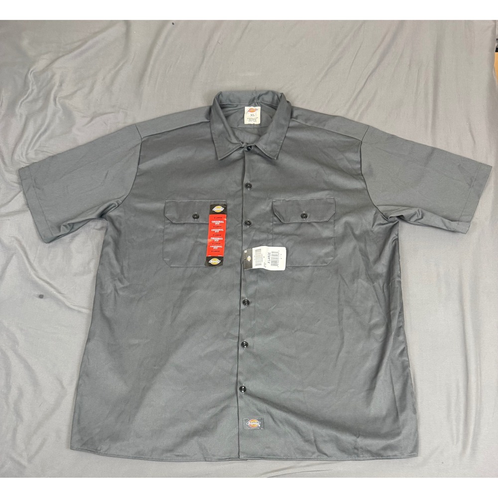Dickies 1574CH Mens XL Short Sleeve Work Shirt Charcoal Gray Original Fit NWT